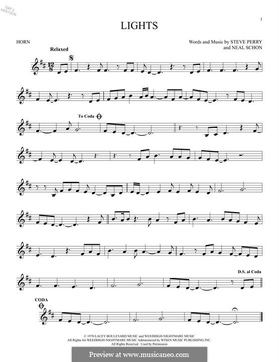 Lights (Journey): For horn by Neal Schon, Steve Perry