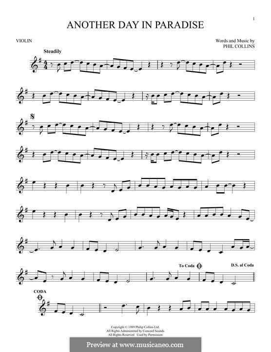 Another Day in Paradise: para violino by Phil Collins