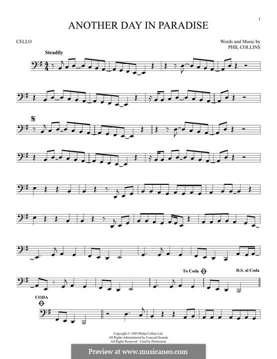 Another Day in Paradise: para violoncelo by Phil Collins