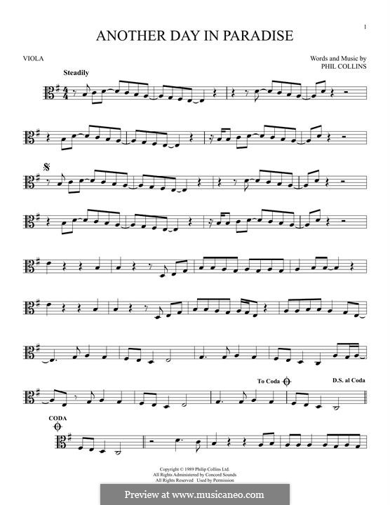 Another Day in Paradise: para viola by Phil Collins