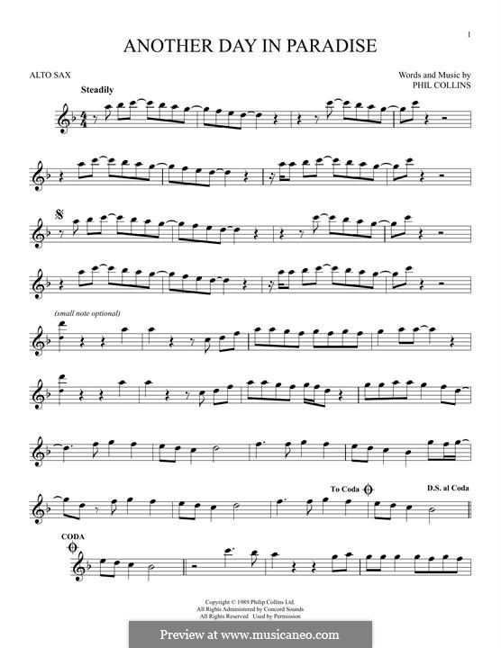 Another Day in Paradise: para Saxofone Alto by Phil Collins