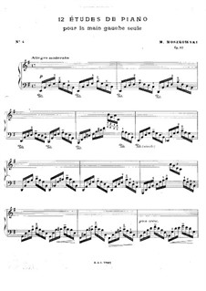 Twelve Etudes for Left Hand, Op.92: Etudes No.4-6 by Moritz Moszkowski