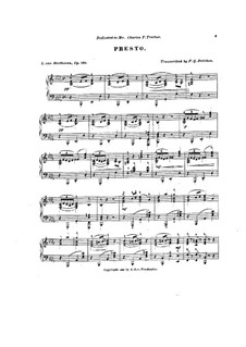 String Quartet No.13 in B Flat Major, Op.130: presto, para piano by Ludwig van Beethoven