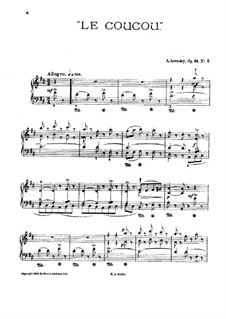 Six Children's Pieces, Op.34: No.2 The Cuckoo (D Major) by Anton Arensky