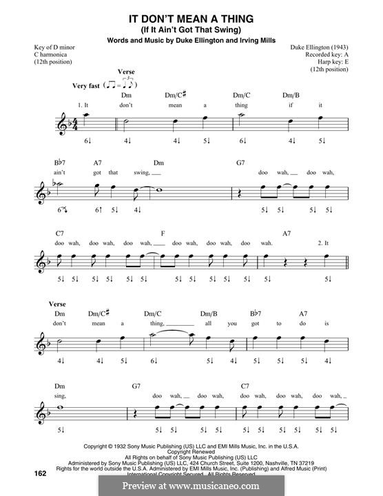 It Don't Mean a Thing (If It Ain't Got That Swing): For harmonica by Irving Mills, Duke Ellington