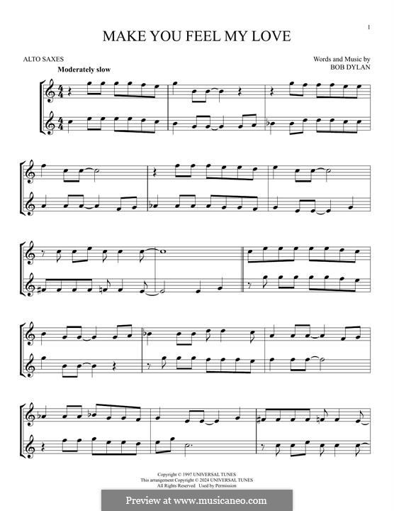 Make You Feel My Love: para dois alto saxophones by Bob Dylan