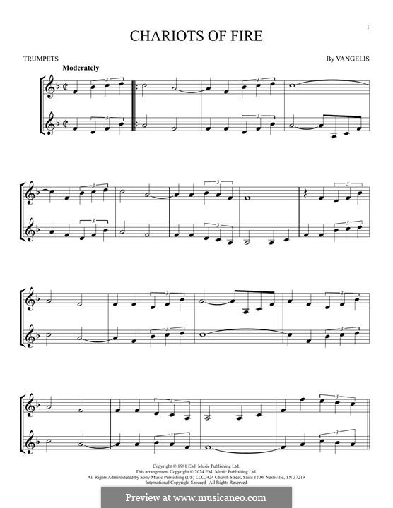 Chariots of Fire: For two trumpets by Vangelis