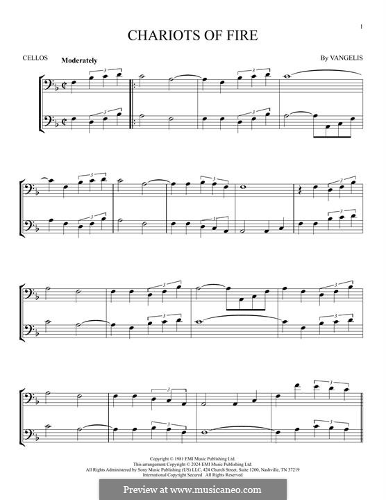 Chariots of Fire: para dois violoncelo by Vangelis
