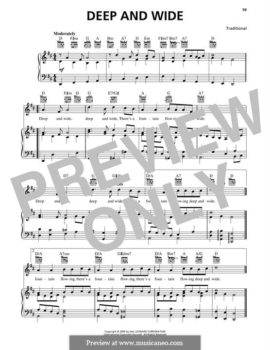 Deep and Wide: Para vocais e piano (ou Guitarra) by folklore