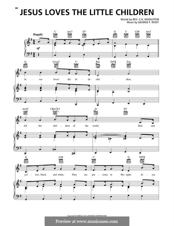 Jesus Loves the Little Children: Para vocais e piano (ou Guitarra) by George Frederick Root