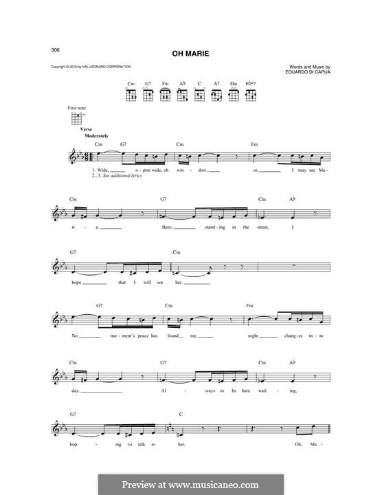 Oh Marie: For mandolin by Eduardo di Capua