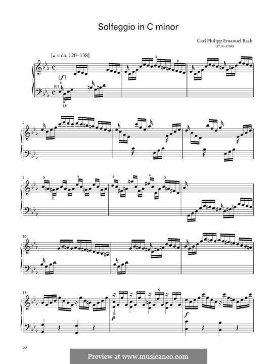 Solfeggietto, H 220 Wq 117:2: Para Piano by Carl Philipp Emanuel Bach