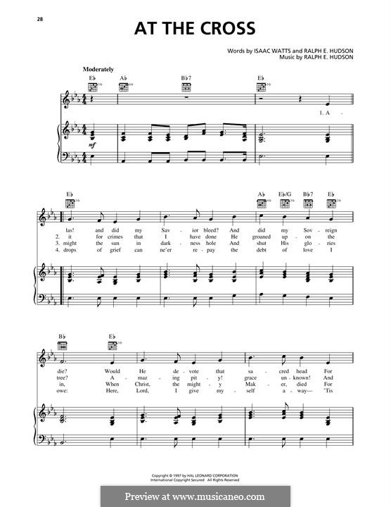 At the Cross: Para vocais e piano (ou Guitarra) by Ralph E. Hudson