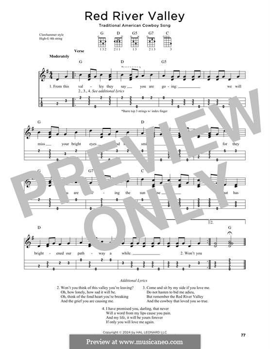 The Red River Valley: para ukulele by folklore