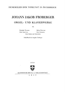 Complete Works for Keyboard: book III by Johann Jacob Froberger
