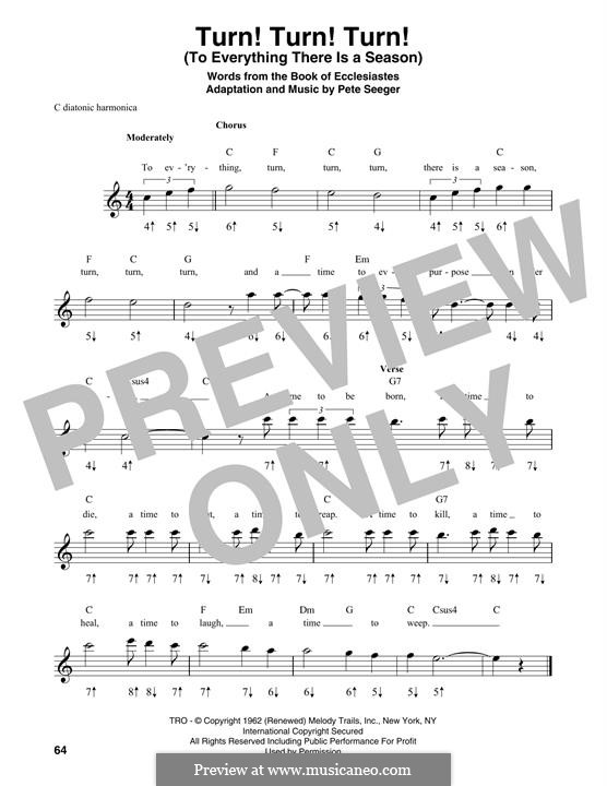 Turn! Turn! Turn! (To Everything There Is a Season): For harmonica by Pete Seeger