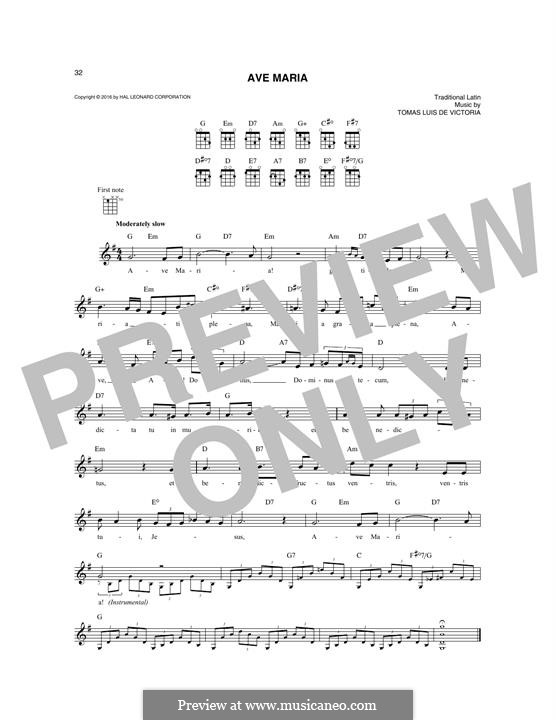 Ave Maria : For mandolin by Tomás Luis de Victoria