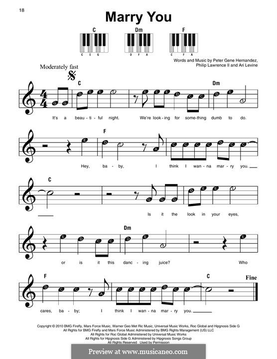 Marry You: Para Piano by Ari Levine, Bruno Mars, Philip Lawrence