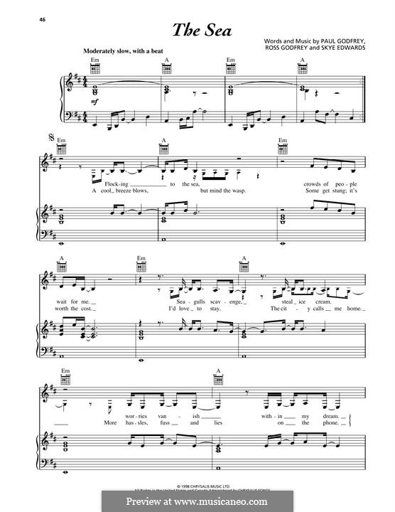 The Sea (Morcheeba): Para vocais e piano (ou Guitarra) by Paul Godfrey, Ross Godfrey, Skye Edwards