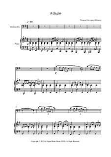 Adagio in G Minor: para Violoncelo e piano by Tomaso Albinoni