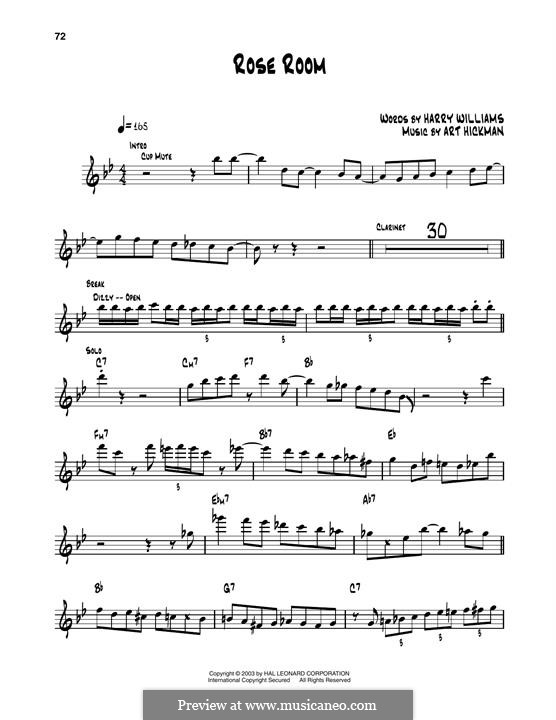 Rose Room: For trumpet (Dizzy Gillespie) by Art Hickman