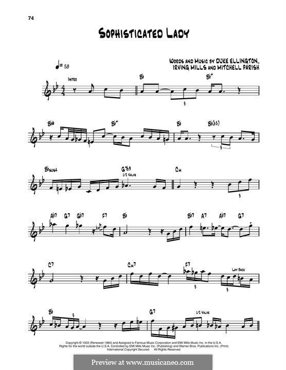 Sophisticated Lady: para trompeta by Irving Mills, Duke Ellington, Mitchell Parish