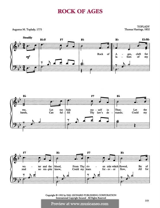 Rock of Ages: Para Piano by Thomas Hastings