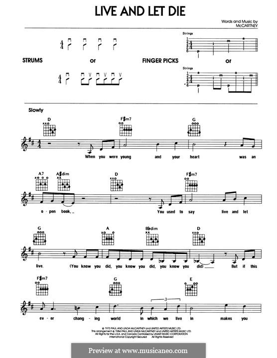 Live and Let Die (Wings): Para Guitarra by Linda McCartney, Paul McCartney