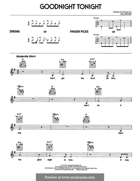 Goodnight Tonight: Para Guitarra by Paul McCartney