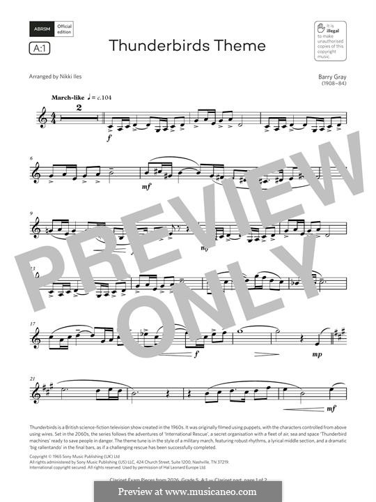 Thunderbirds: para clarinete by Barry Gray