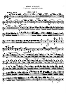 Night on Bald Mountain: violino parte I by Modest Mussorgsky