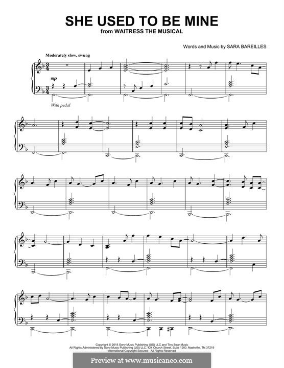 She Used To Be Mine (from Waitress): Para Piano by Sara Bareilles