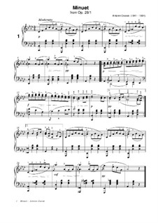 Two Minuets, B.58 Op.28: minueto No 1 by Antonín Dvořák