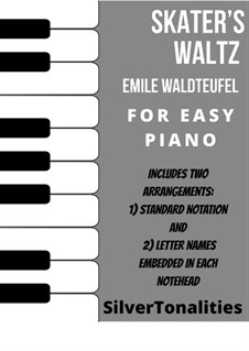 The Skaters Waltz: For easy piano sheet music combo by Émile Waldteufel