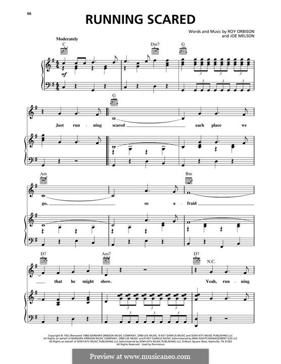 Running Scared: Para vocais e piano (ou Guitarra) by Joe Melson