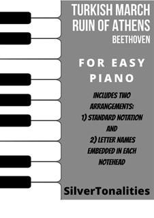 Turkish March: For easy piano sheet music combo by Ludwig van Beethoven