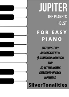 Jupiter: For easy piano sheet music combo by Gustav Holst