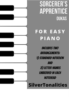 L'apprenti sorcier (The Sorcerer's Apprentice): For easy piano sheet music combo by Paul Dukas
