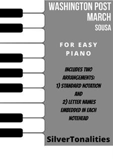 Washington Post March: For easy piano sheet music combo by John Philip Sousa