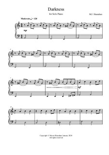 Darkness: Facil para o piano by M.J. Shanahan