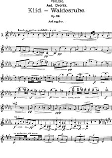 From the Bohemian Forest, B.133 Op.68: No.5 Klid (Silent Woods), for Cello (or Violin, or Viola) and Piano – parts by Antonín Dvořák