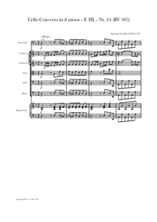 Cello Concerto in d minor, RV 405 F.III Nr.24: Cello Concerto in d minor by Antonio Vivaldi