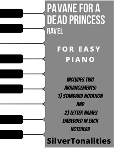 Pavane pour une infante défunte (Pavane for a Dead Princess), M.19: For easy piano sheet music combo by Maurice Ravel
