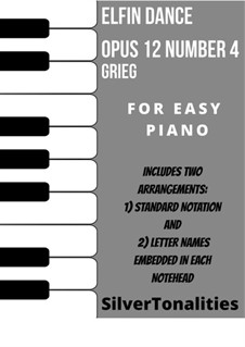 Lyric Pieces, Op.12: No.4 Fairy Dance, for easy piano sheet music combo by Edvard Grieg