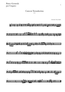 Canzon Terzadecima: Basso continuo by Girolamo Frescobaldi