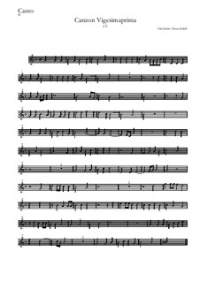 Canzon Vigesimaprima: Canto by Girolamo Frescobaldi