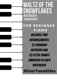 No.9 Waltz of the Snowflakes: For beginner piano sheet music by Pyotr Tchaikovsky