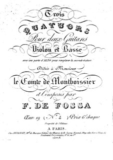 Two Quartets for Two Guitars (or Guitar and Viola), Violin and Cello, Op.19: Quartet No.2 in E Major by François de Fossa