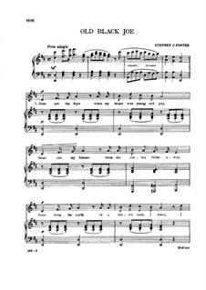 Old Black Joe: Para vocais e piano by Stephen Collins Foster