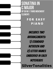 Sonatina No.1: Movement III, for easy piano sheet music combo by Muzio Clementi